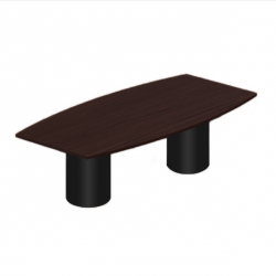 96 in. Espresso Boat Shaped Tapered Board Room Meeting Table